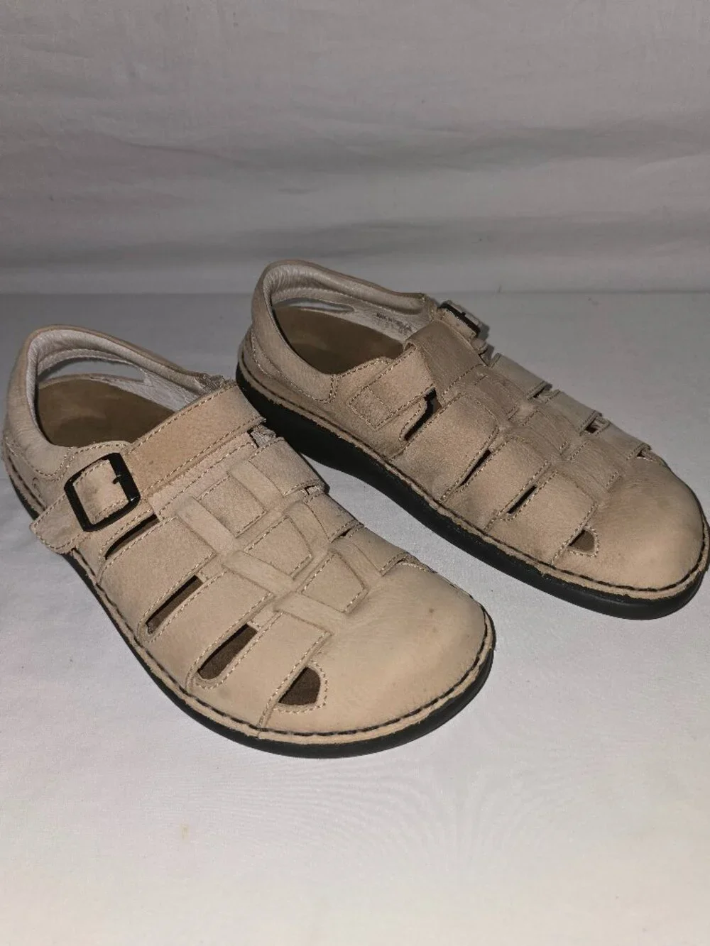 Birkenstock Footprints Light Beige Suede Nubuck Fisherman's Sandals Men's 43